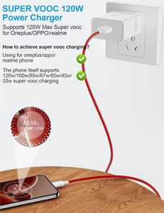 <span class=keywords><strong>Cargador</strong></span> Rápido Estándar Europeo de 120W, Compatible con SuperVOOC para <span class=keywords><strong>OnePlus</strong></span> 15/ACE6/Pro, Carga Súper Rápida para OPPO Realme GT8/<span class=keywords><strong>7</strong></span> Pro - Product Image 2