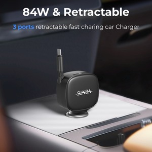 <span class=keywords><strong>Cargador</strong></span> de Coche Retráctil SUNDA 84W 1A2C PD, <span class=keywords><strong>Cargador</strong></span> Rápido USB C para Teléfonos Móviles - Product Image 3