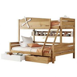 Customizable Luxury Hotel Bedroom Storage <b>Bed</b> Twin Size French Design Solid Wood Frame Classic Bedding Sets - Product Image 4