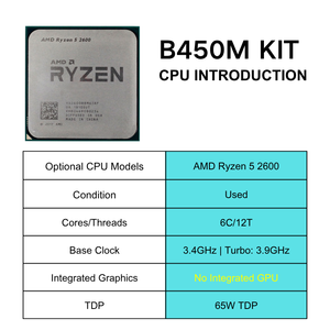Nouvelle carte mère PANDL B450 avec processeur <span class=keywords><strong>AMD</strong></span> Ryzen <span class=keywords><strong>5</strong></span> 2600, prend en charge XMP, 2x DDR4 DIMM, PCIe3.0 X16, NVME M.2 SSD, SATA3.0, carte mère B450 - Product Image 2