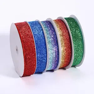 Wholesale Single Side Face Garment Accessories Gold Green Belt Glitter Velvet Riband <strong>Sequin</strong> Velour <strong>Ribbon</strong> - Product Image 1