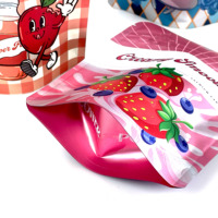 Bolsa holográfica a prueba de olores de 3,5g impresa personalizada Irregular único especial troquelado gomitas resellables comestibles para mascarillas