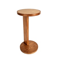 Table d'appoint ronde moderne en bois massif, design minimaliste, durable et facile à nettoyer pour le salon, la chambre à coucher, la décoration de la maison