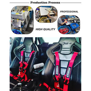 2インチ KYOSTAR レーシングカー用安全ベルト/安全ハーネス、超ソフトヘビーデューティーショルダーパッド付き、4点式、レッド - Product Image 6