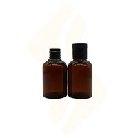 Grosir botol silinder kosmetik warna Amber dengan atasan cakram PP untuk Losion kosmetik 50ml 100ml