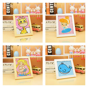 5D rond enfants diamant peinture avec cadre Kit dessin animé Animal <span class=keywords><strong>girafe</strong></span> petite fille point de croix enfants cadeaux décor à la maison - Product Image 2