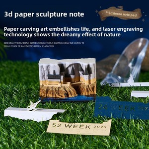 Calendrier de bureau 3D détachable personnalisé double face Château Magique de <span class=keywords><strong>Poudlard</strong></span>, Ornement culturel créatif, Vente en gros d'usine OEM ODM - Product Image 3