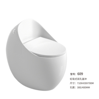 Ensemble de cuvette de toilette en forme d'oeuf Junior Egg Toilette Siphon-jet Placard d'eau Monté au sol
