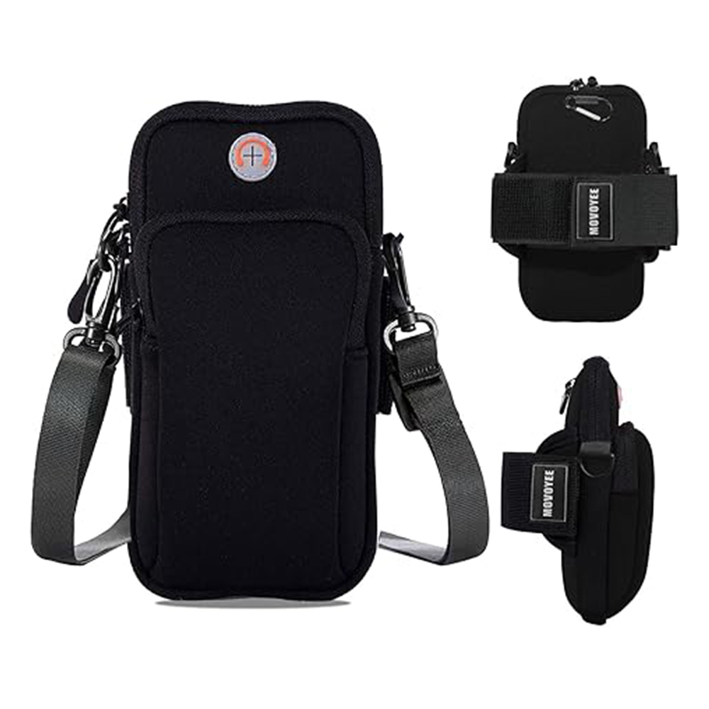 Negro con correa de crossbody y gancho