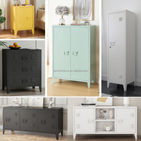 Table de chevet moderne en métal, table d'appoint en acier, armoire de rangement avec étagère pour salon et chambre à coucher