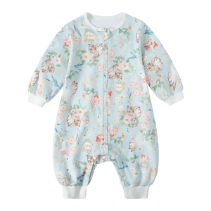 Split Leg Baby Sleeping Bag Long Sleeve Removable Two Way Zipper 100 Cotton Skin Friendly All Season Infant Sleep <strong>Sack</strong> - Product Image 1