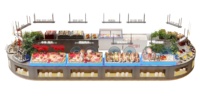 Table de buffet personnalisée commerciale, station chaude et froide, comptoir de buffet