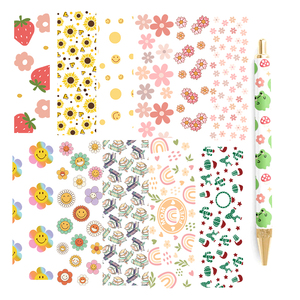 Enveloppes de stylos UV DTF personnalisées avec motifs brillants, impressions UV DTF pour marque-pages de motel, dessins animés, thèmes Maman - Product Image 3