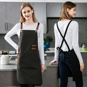 Canvas <b>Apron</b> Cooking <b>Kitchen</b> Wear Resistant Water Repellent Oil Proof With Printed Lettering Daily Use - Product Image 3