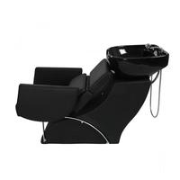 Station de lavage de cheveux professionnelle de haute qualité pour salon de coiffure, avec bac en céramique inclinable et siège réglable