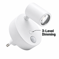 Lampe murale LED à détecteur de mouvement PIR OEM d'usine, intensité réglable, à brancher, 360° °   Ajustable pour la chambre à coucher, les escaliers, le couloir