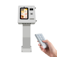 Machine de commande tactile sur pied pour extérieur de 15,6 pouces avec écran K Base, caméra, microphone, kiosque en libre-service pour restaurant