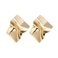 Boucles d'oreilles grandes et audacieuses pour femmes, au design géométrique irrégulier, effet miroir, pour une personnalité affirmée
