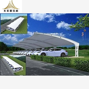 Cocheras Impermeables con Estructura de Membrana Tensada de Acero Q235, PVDF y PTFE, <span class=keywords><strong>Precio</strong></span> de Fábrica, <span class=keywords><strong>para</strong></span> Estacionamiento de Autos - Product Image 4