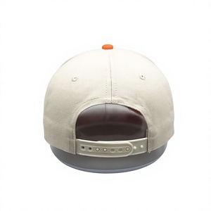 Gorra de béisbol bordada unisex de 6 paneles con visera naranja, transpirable e impermeable, de algodón, estilo deportivo, para venta al por mayor - Product Image 3