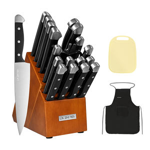 Ensemble de couteaux de cuisine professionnels en acier inoxydable avec planche à découper, bloc en bois, 22 pièces - Product Image 1