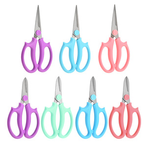 Tijeras de floristería Ht de acero inoxidable con mango de plástico azul, podadora de bypass para cortar tallos de flores, herramienta manual de jardinería - Product Image 5