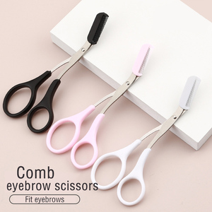 Ciseaux pour sourcils avec peigne, coupe-poils du visage, épilation, accessoires de maquillage amovibles, pinces à cheveux pour cils - Product Image 6