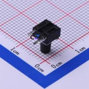 TC-1102DE-C-K Tactile Switch Bent Lead Through Hole-3P,6x6mm Switch Single Pole Single Throw Round Button 2.6N Right Angle - Product Image 2