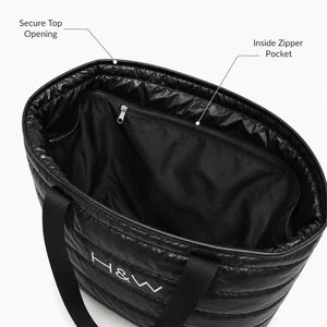 Custom Logo Unisex HandBag Zipper Two Durable Large Capacity Reusable Printed Calico Design Black <b>Nylon</b> Material Polyester - Product Image 3