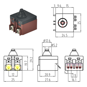 उच्च गुणवत्ता वाले कस्टम GWS7-100 कोण ग्राइंडर स्विच डुस्टप्रूफ नायलॉन पुश बटन पावर उपकरण - Product Image 3