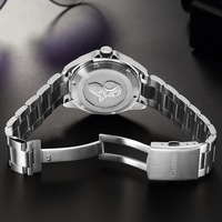 Montre mécanique pour homme personnalisée en acier inoxydable NH35, mouvement entièrement automatique, luminescente, étanche à 100 mètres, saphir