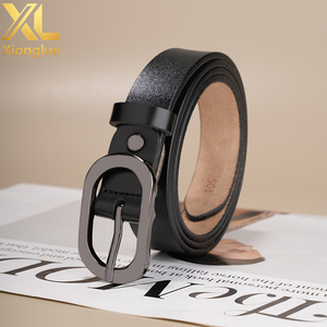 Full Grain Cowhide Leather Casual Women <b>Belt</b> Zinc Alloy Gunmetal Oval Pin Buckles <b>for</b> <b>Dress</b> Interchangeable System - Product Image 2