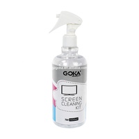 Kit de nettoyage électronique 2 en 1, flacon transparent en PET de 500 ml, liquide nettoyant pour écran et serviette en microfibre pour ordinateur portable, téléphone, tablette