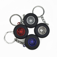 Porte-clés en forme de pneu en PVC souple 3D, personnalisable avec logo, en matériau écologique, idéal comme cadeau, ajustable – Vente chaude