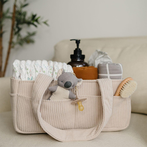 U822, panier de rangement pour bébé en velours côtelé, organisateur de couches pour nouveau-né - Product Image 3