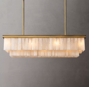 Elegant Adjustable Height Marble Chandelier for Hotel and Dining Room <b>Ceiling</b> <b>Lighting</b> With <b>LED</b> HM-DZ-CH-102 Crystal Chandeliers - Product Image 2