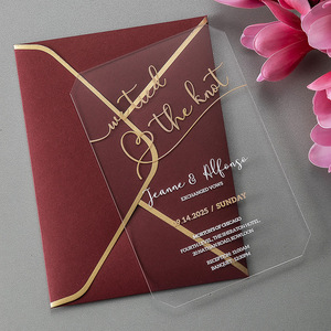 Invitations de mariage acryliques créatives impression colorée en gros cartes d'invitations de remise de diplôme d'<span class=keywords><strong>anniversaire</strong></span> personnalisées fournitures de fête - Product Image 4