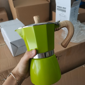 Vendita calda <span class=keywords><strong>3</strong></span> tazze 6 tazze di caffettiera italiana classica in alluminio a temperatura controllata doppie valvole da piano cottura Espresso Moka - Product Image 6