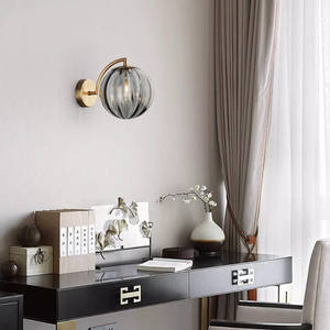 Applique <span class=keywords><strong>murale</strong></span> ronde en verre bleu nordique Art déco contemporain - Product Image 4