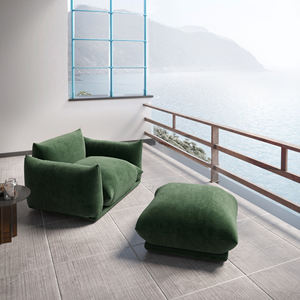 ATUNUSドロップシッピングデザイナーモダングリーンベルベット生地リビングルームファミリーソファ1 2 3 4 7シーターカウチフロアソファセット - Product Image 4