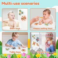 Mainan Sensorik Putar KSF Laris Manis 3 Buah Pop Suction Cup Spinner Mainan Mandi untuk Bayi Bahan ABS PP PS Mainan Kognitif