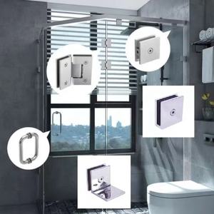 Charnière <span class=keywords><strong>de</strong></span> porte <span class=keywords><strong>de</strong></span> <span class=keywords><strong>douche</strong></span> en verre sans cadre, dissimulée, à 90 degrés, pour verre <span class=keywords><strong>de</strong></span> <span class=keywords><strong>douche</strong></span>, <span class=keywords><strong>de</strong></span> la marque Aleader Hardware - Product Image 4