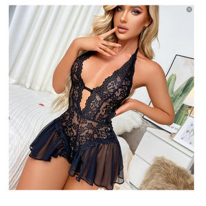 Body Sensual con Escote Profundo en V de Diseño Rojo Sexy Personalizado de Lism para Mujer, Lencería Sexy, Monos con Bonitos Volantes, <span class=keywords><strong>Ropa</strong></span> <span class=keywords><strong>Interior</strong></span> Madura - Product Image 2