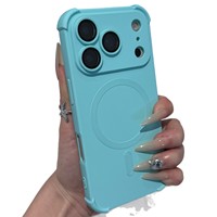   Coque de téléphone magnétique couleur unie, antichoc quatre coins, douce pour la peau, pour iPhone 17 16 14 Pro Max 13