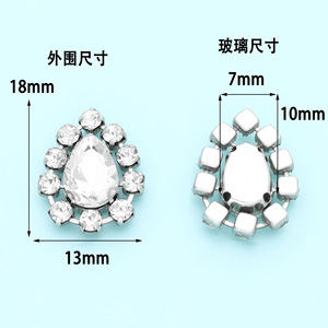 Teardrop Glass Rhinestone Flatback DIY Jewelry Accessories Multi Color For Clothing Shoes <b>Bags</b> <b>Hats</b> Wedding Dress - Product Image 3