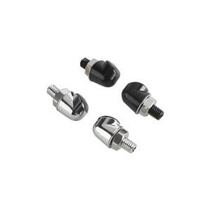 8mm 마운트 LED 방향 지시등 앰버 스모크 렌즈 블랙 크롬 알루미늄 E24 2 와이어 혼다 스즈키 가와사키 야마하용 - Product Image 1