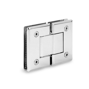 الطريق الأسود زجاج غرفة الاستحمام الحمام الباب الزجاج على الزجاج 180 درجة المفصلي - Product Image 3