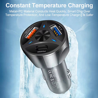 Pengisi Daya Mobil 55W 3-Port USB PD Pengisian Cepat QC 3.0 USB C Elektrik 12V 24V Pemantik Rokok untuk Ponsel