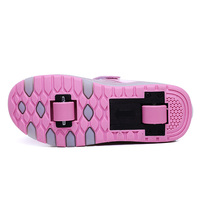 Chaussures de roller sportives d'extérieur à 7 couleurs changeantes pour filles, garçons et grands enfants, à la mode, avec chargement USB, en cuir verni