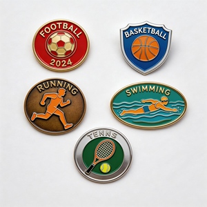 Broches personnalisées en émail pour canoë, course à pied, taekwondo, athlétisme, badges imprimés UV, écussons, broches, artisanat métallique, épingles des Jeux Nationaux - Product Image 2